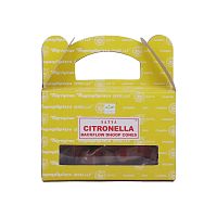 Благовония-конусы стелющийся дым Citronella (Цитронелла), Backflow Dhoop Cones 24 шт., SATYA